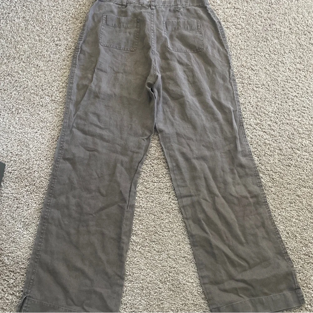 J.jill brown Linen pants size 6 cropped